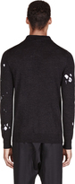 Thumbnail for your product : McQ Charcoal Distressed Patchwork Sweater