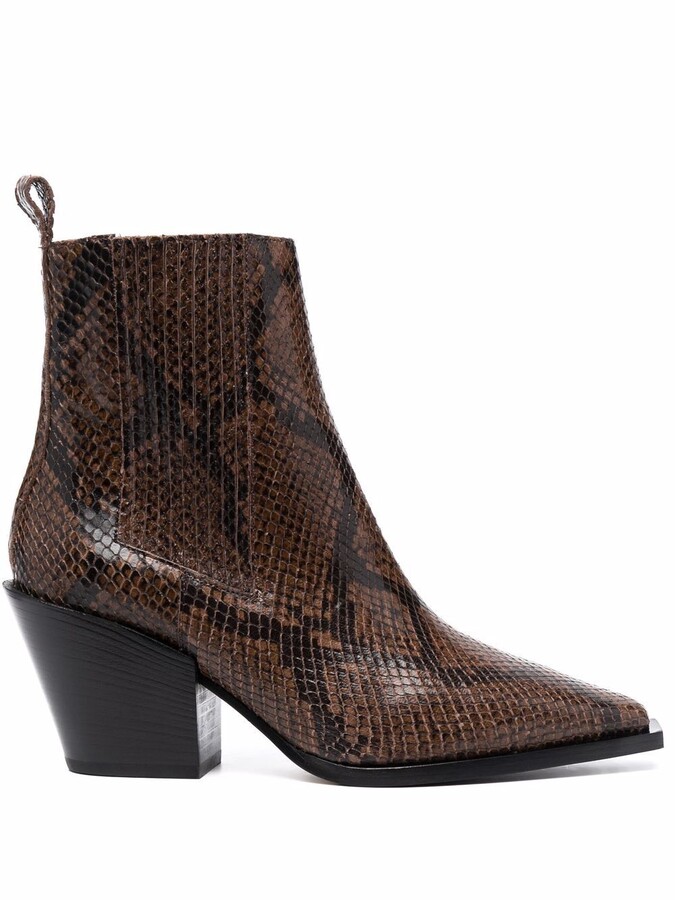 snakeskin platform boots