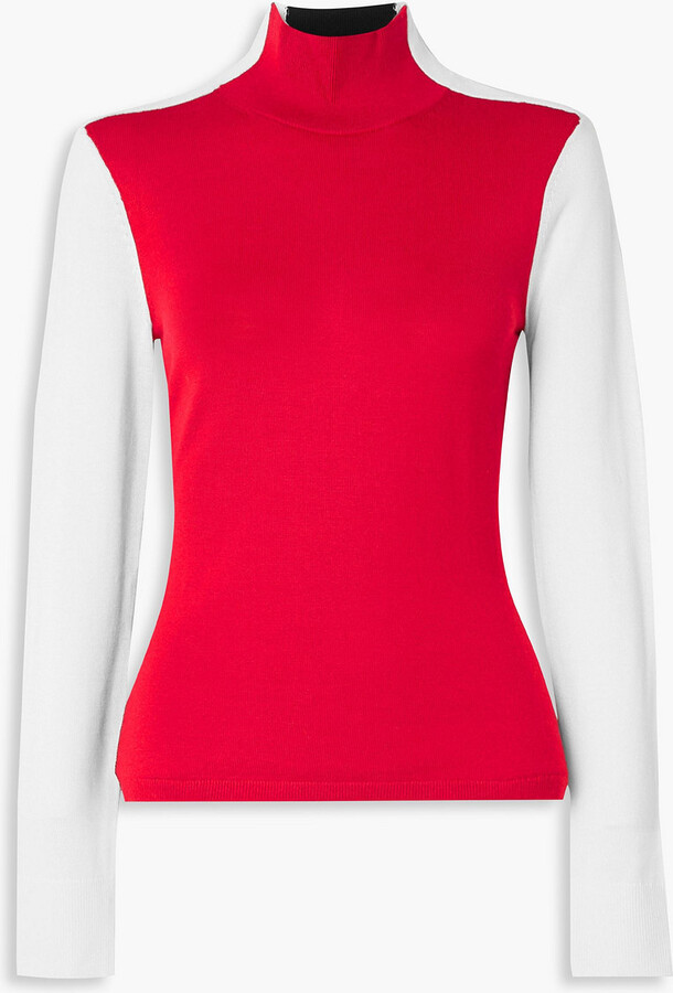 Erin Snow Color-block merino wool turtleneck sweater