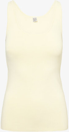 Totême Womens Straw Compact Scoop-Neck Knitted Tank Top S