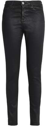 AG Jeans Coated Cotton-Blend Skinny Pants