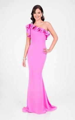 Terani Couture Lovely One-Shoulder Asymmetric Polyester Mermaid Gown 1711P2402