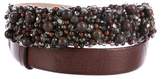 Thumbnail for your product : Brunello Cucinelli Bead-Embellished Leather Belt