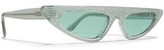 Thumbnail for your product : Cat Eye Andy Wolf Florence Crystal-embellished Cat-eye Acetate Sunglasses