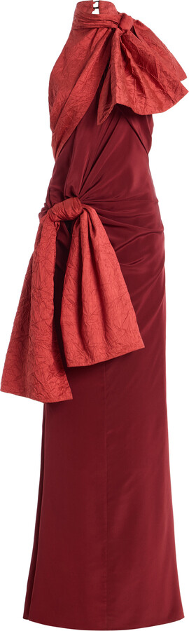 Silk Double Bow Maxi Dress