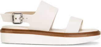 Tod's contrast sandals - women - Calf Leather/Leather/wood/rubber - 37