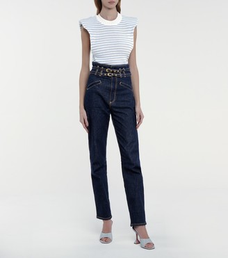 Philosophy di Lorenzo Serafini High-rise belted tapered jeans