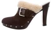 Thumbnail for your product : MICHAEL Michael Kors Suede Shearling Clogs