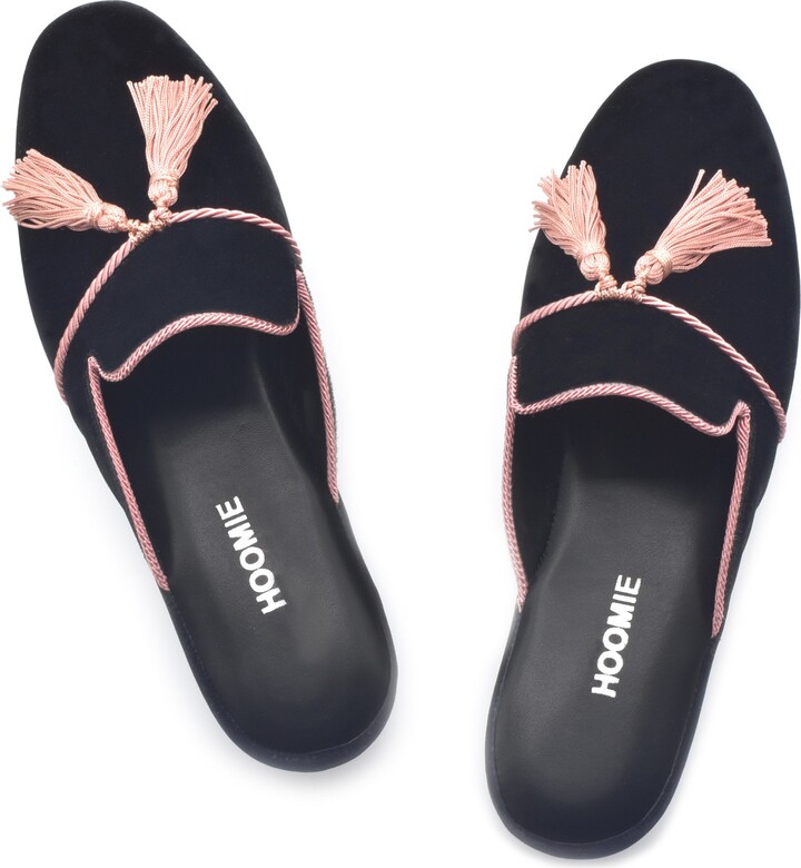 Hoomie Women's Villa Handmade Velvet Slippers Woman Black Pink