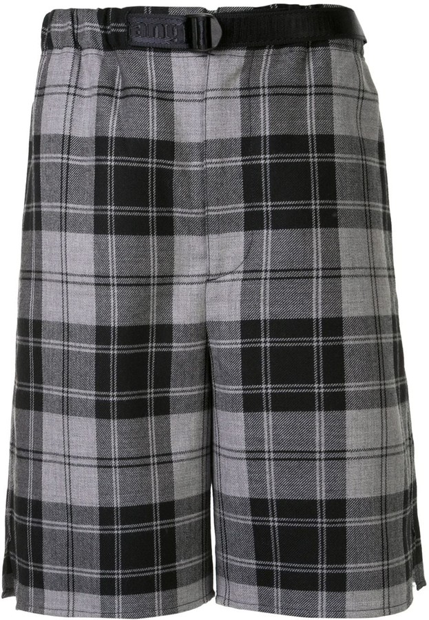 black checkered shorts