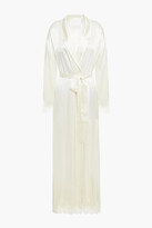Thumbnail for your product : Carolina Herrera Lace-trimmed Silk-satin Robe