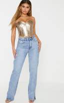 Thumbnail for your product : PrettyLittleThing Rose Gold Metallic PU Sweetheart Neckline Curved Hem Corset