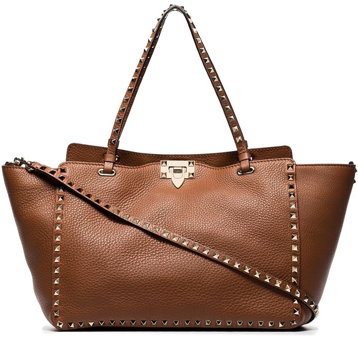 Valentino medium Rockstud leather tote bag - ShopStyle