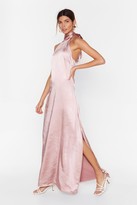 Thumbnail for your product : Nasty Gal Womens You Hold Me Up Satin Halter Dress - Pink - 14