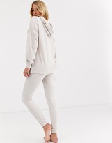 Thumbnail for your product : ASOS DESIGN Maternity lounge ribbed velour drop armhole hoodie & legging set