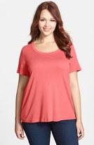 Thumbnail for your product : Sejour Short Sleeve Scoop Neck Tee (Plus Size)