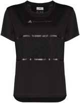 Thumbnail for your product : adidas by Stella McCartney panelled logo-print T-shirt