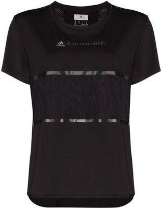 adidas by Stella McCartney panelled logo-print T-shirt