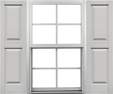 Mid America Mid-America Vinyl, Custom Two Equal Panels, Raised Panel Shutters, w/Installation Shutter-Lok's