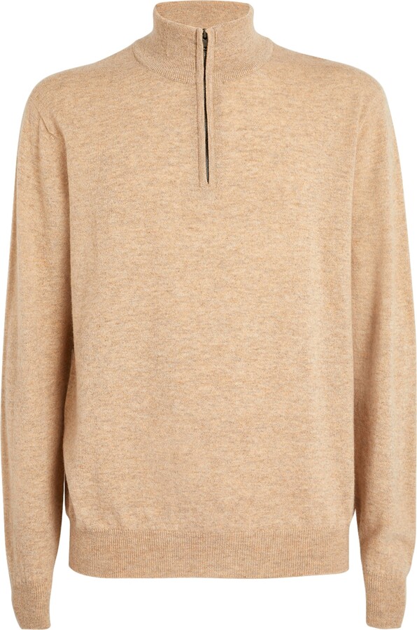 Johnstons of Elgin Cashmere Quarter-Zip Sweater