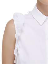 Thumbnail for your product : Simone Rocha Sleeveless Ruffled Cotton Poplin Shirt