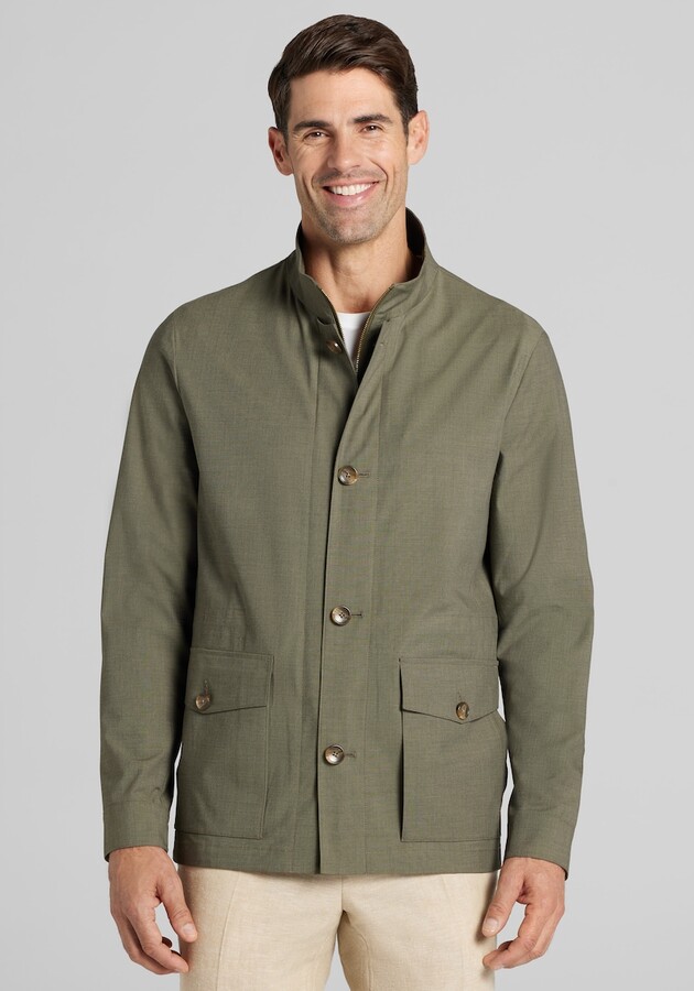 Jos. A. Bank Tailored Fit Stretch Field Rain Jacket at