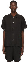 Thumbnail for your product : Bode SSENSE Exclusive Black Linen Embroidery Short Sleeve Shirt