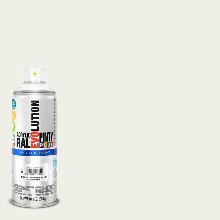 PINTY PLUS Evolution Acrylic 10.9 oz. Gloss Pure White, Water Base Spray Paint