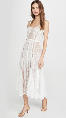 lace panel midi dress