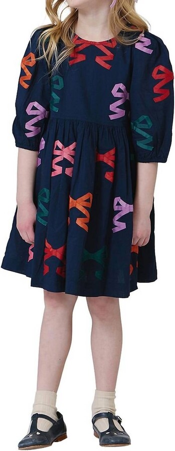 Pink Chicken Brooke Dress Set In Multi Bow Applique