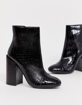Thumbnail for your product : Raid Dolley black croc patent heeled ankle boots