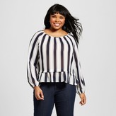 Thumbnail for your product : Merona Women's Plus Size Feminine Top Navy Stripe