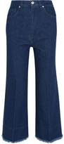 Cedric Charlier Two-Tone High-Rise Wide-Leg Jeans