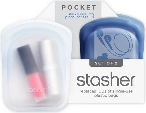 Stasher StasherReusableSiliconeTravelAccessoriesBagSet-2pk