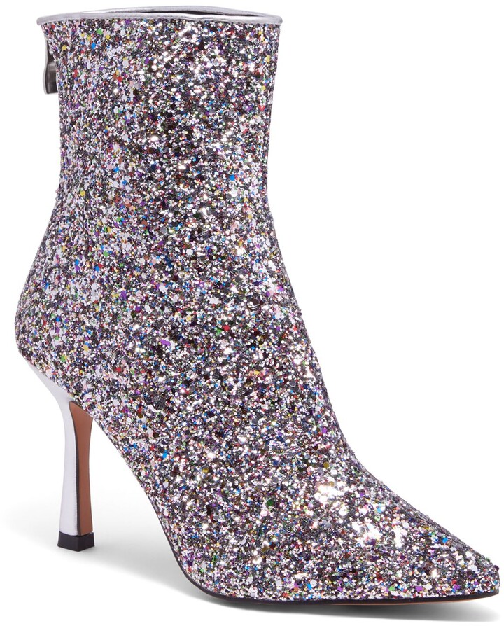 glitter bootie heels