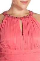 Thumbnail for your product : Eliza J Plus Size Women's Embellished Keyhole Neck Chiffon Gown
