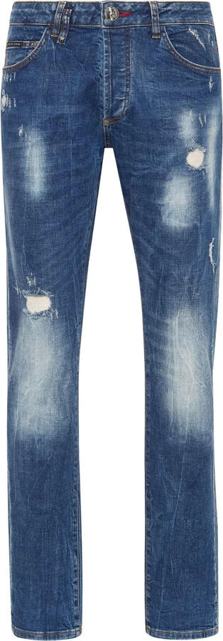 Philipp Plein Lion Circus mid-rise slim-fit jeans