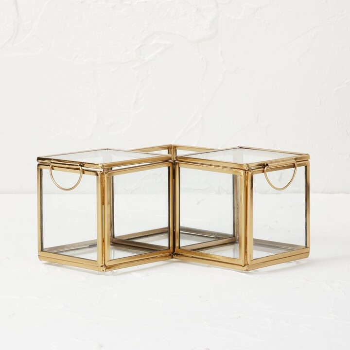 Opalhouse designed with Jungalow Metal Glass Decorative Box Gold Opalhouse™ designed with