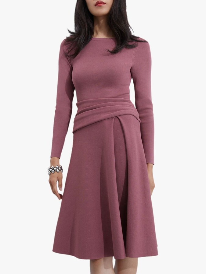 dusty pink long dress