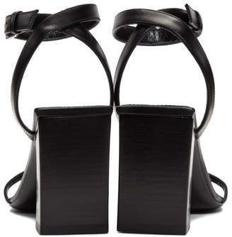 Balenciaga Black Double Strap Square Sandals