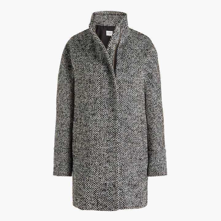 petite herringbone coat