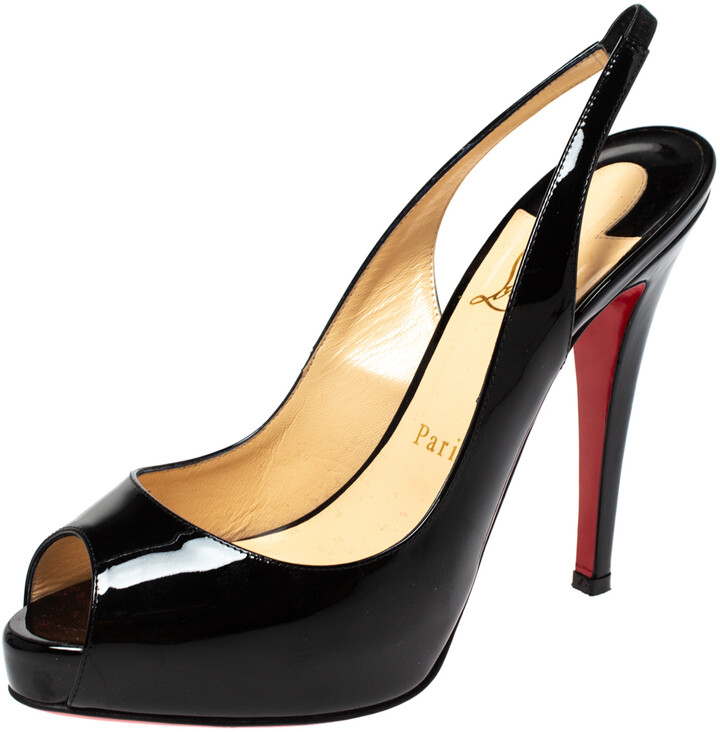 louboutin peep toe slingback
