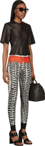 Thumbnail for your product : Alexander McQueen Black & White Feather Print Leggings