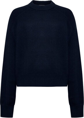 Studio Nicholson 5gg Oversize Crew Neck Dark brown wool crewneck 
