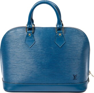 Louis Vuitton, Bags, Louis Vuitton M43746bb Navy Blue Embossed Handbag