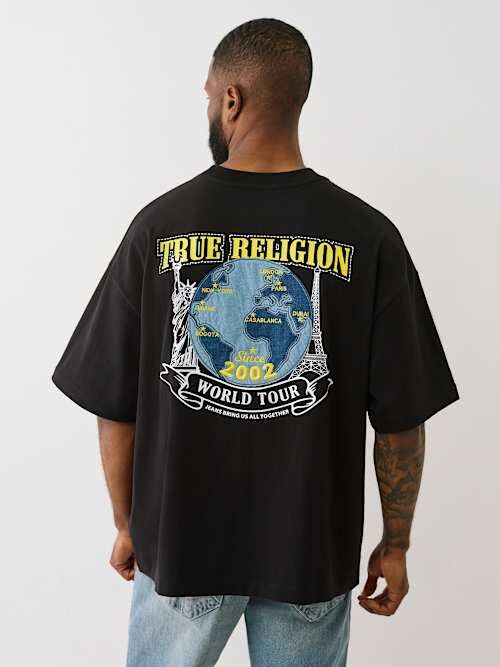 True Religion Heavyweight Denim Globe T-Shirt