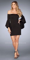Thumbnail for your product : La Femme Fitted Off the Shoulder Bell Sleeve Cocktail Dress