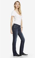 Thumbnail for your product : Express Dark Low Rise Rhinestone Barely Boot Jean