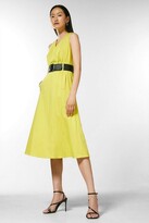 Thumbnail for your product : Karen Millen Polished Cotton Belted Midi Dress