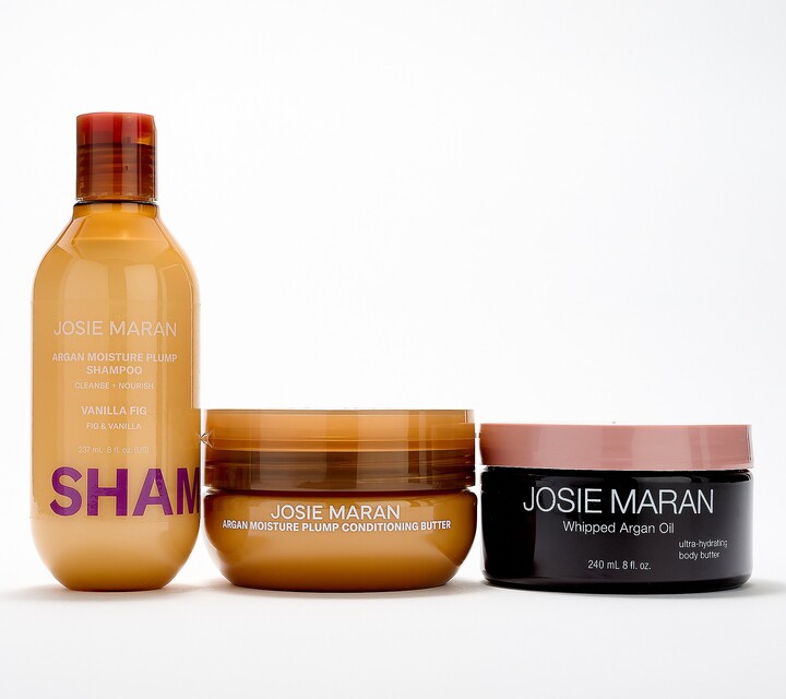Josie Maran Argan Plumping Shampoo, Hair Butter & Body Butter